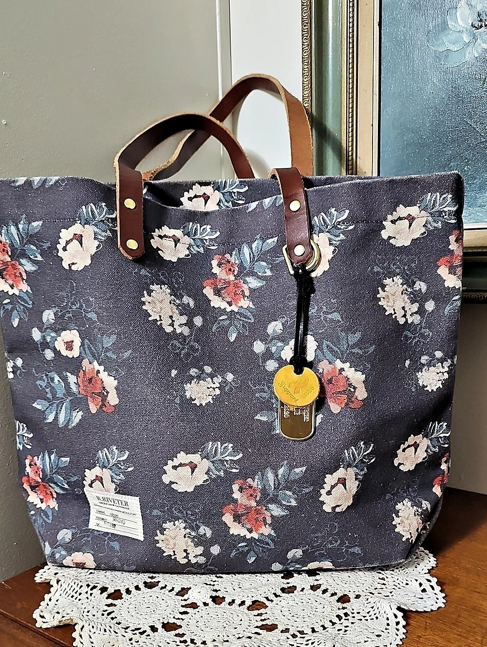 R. Riveter Otto Carry All Canvas Tote Purple & Red